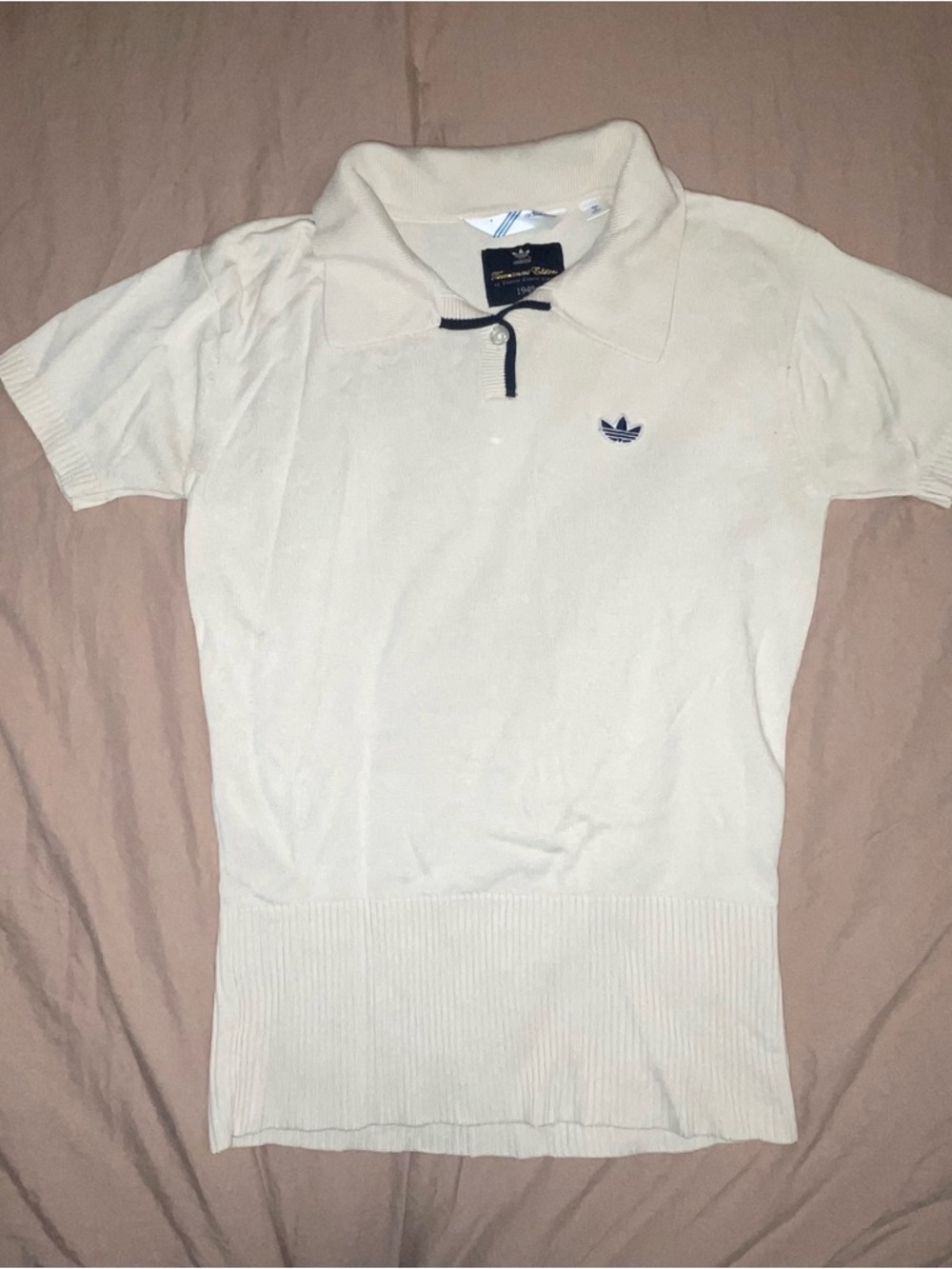 Women’s adidas Tournament Edition 194Cream Short-Sleeve Polo with Trefoil Detail